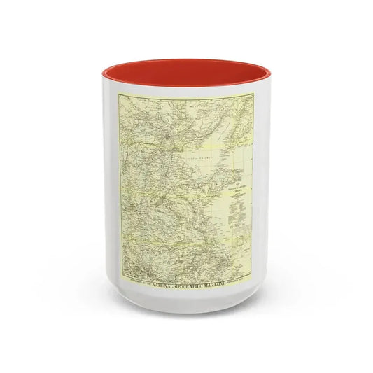 China, North Eastern (1900) (Map) Accent Coffee Mug 15oz Red - Go Mug Yourself