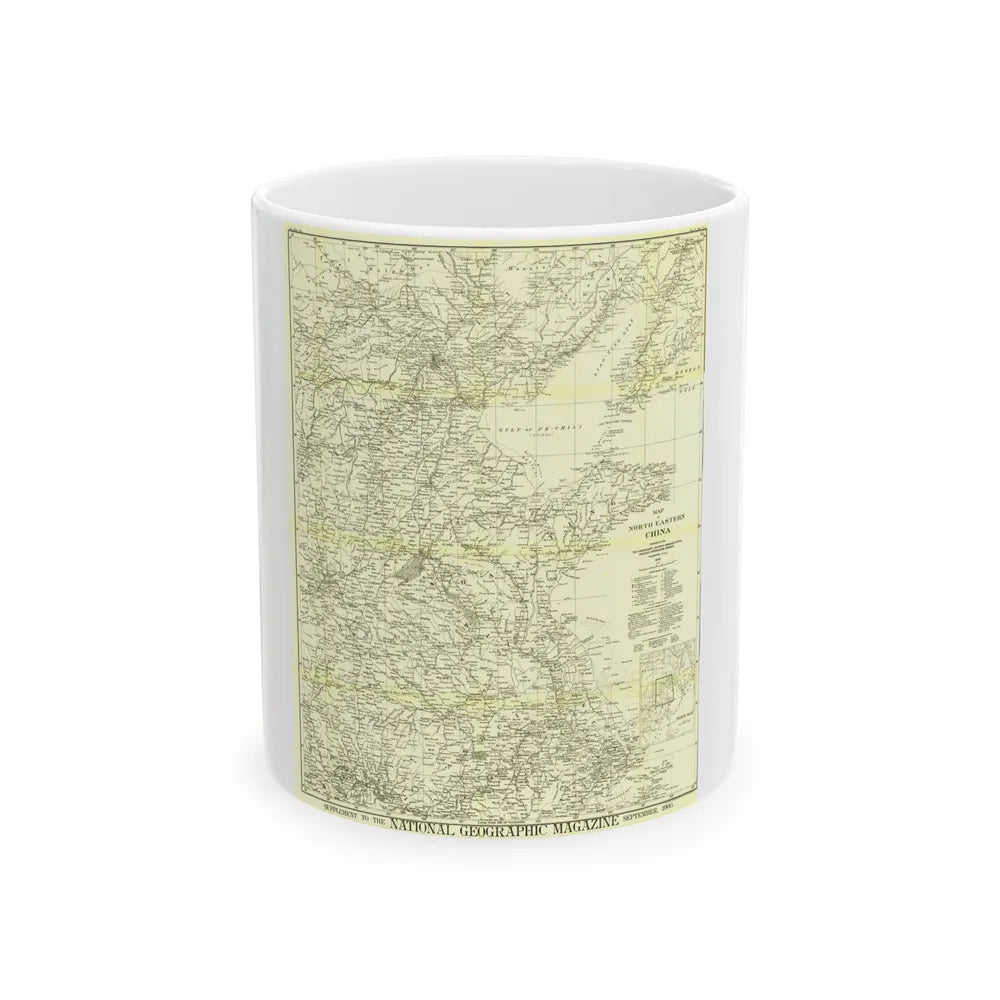 China, North Eastern (1900) (Map) White Coffee Mug-11oz-Go Mug Yourself