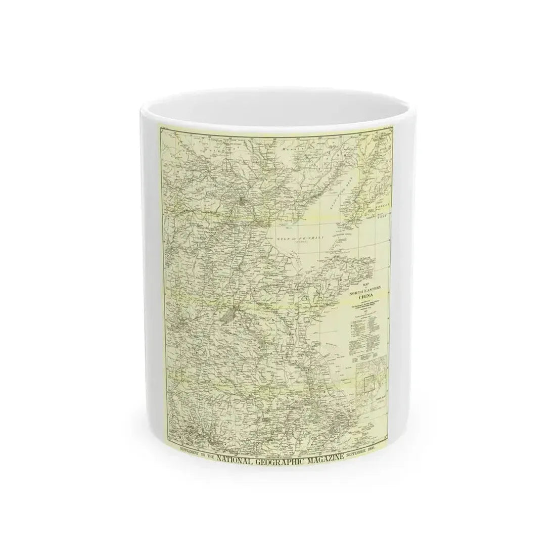China, North Eastern (1900) (Map) White Coffee Mug 11oz - Go Mug Yourself
