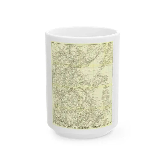 China, North Eastern (1900) (Map) White Coffee Mug 15oz - Go Mug Yourself