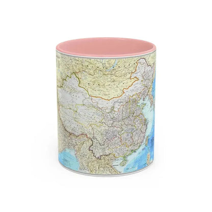 China - The People's Republic (1980) (Map) Accent Coffee Mug 11oz Pink - Go Mug Yourself