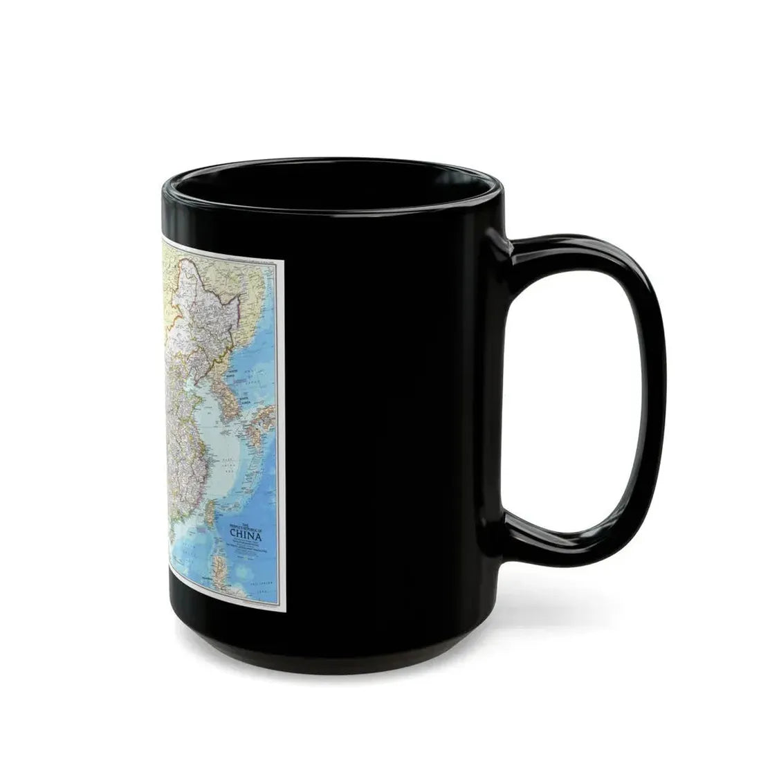 China - The People's Republic (1980) (Map) Black Coffee Mug - Go Mug Yourself