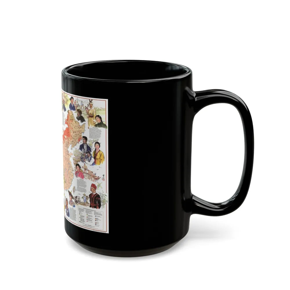 China - The Peoples (1980) (Map) Black Coffee Mug-Go Mug Yourself