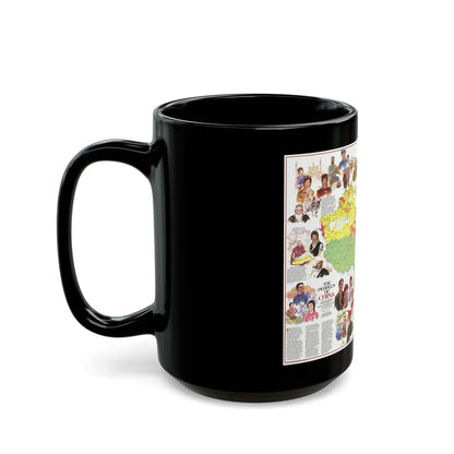 China - The Peoples (1980) (Map) Black Coffee Mug-Go Mug Yourself