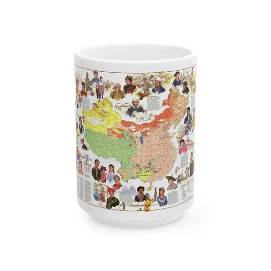 China - The Peoples (1980) (Map) White Coffee Mug 15oz - Go Mug Yourself