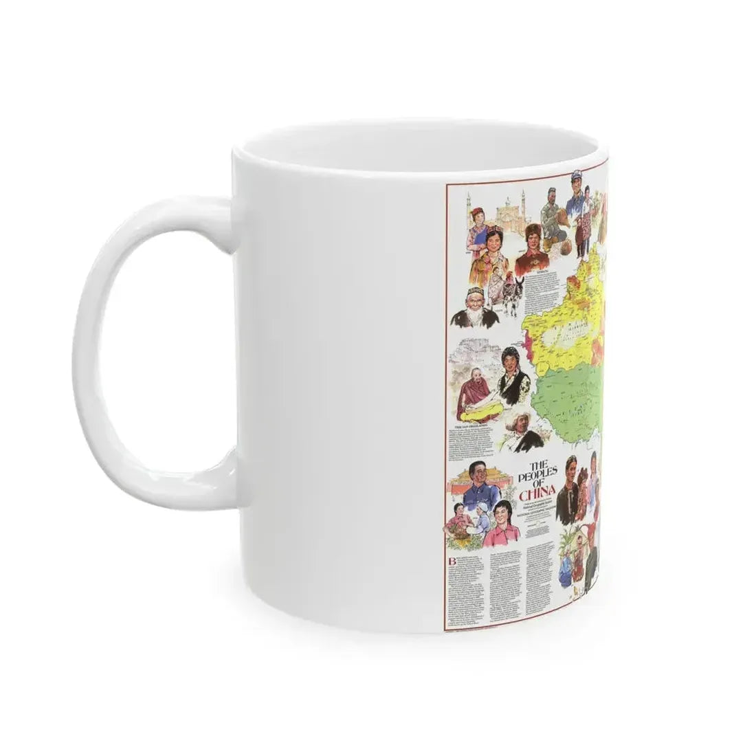 China - The Peoples (1980) (Map) White Coffee Mug - Go Mug Yourself
