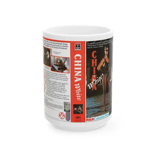 CHINA WHITE (VHS COVER) - White Coffee Mug 15oz - Go Mug Yourself