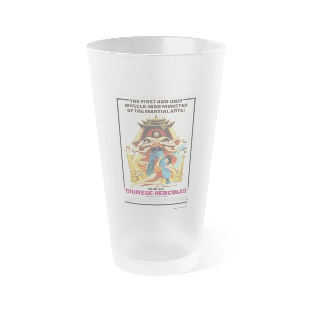 CHINESE HERCULES 1973 Movie Poster - Frosted Pint Glass 16oz-16oz-Frosted-Go Mug Yourself