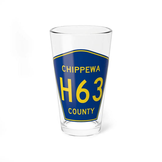 Chippewa County H-63 (Michigan) (Road Sign) Pint Glass 16oz 16oz - Go Mug Yourself