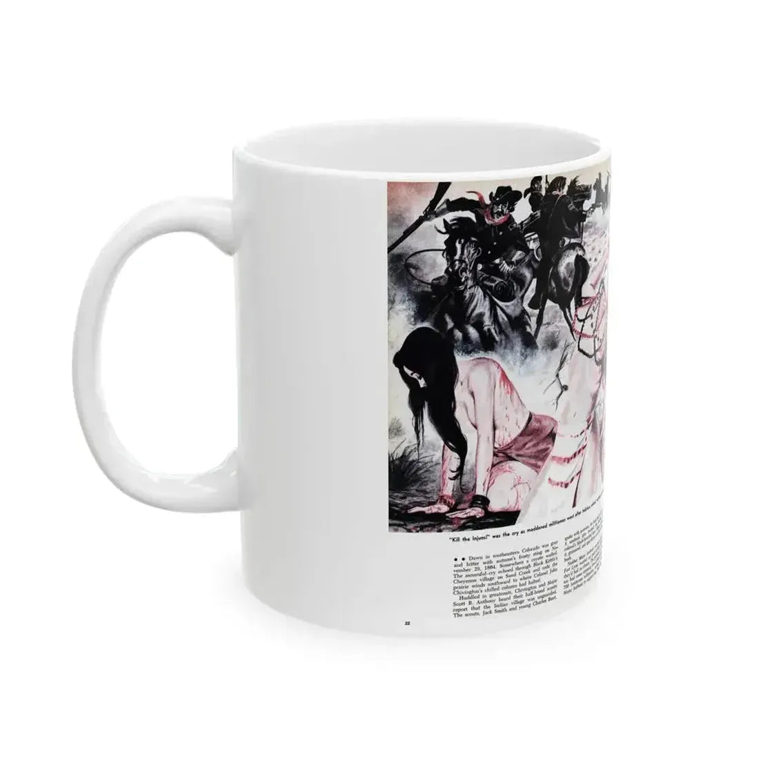Chivington's Brutal Indian Massacre, Sir! magazine, July 1959 - White Coffee Mug - Go Mug Yourself