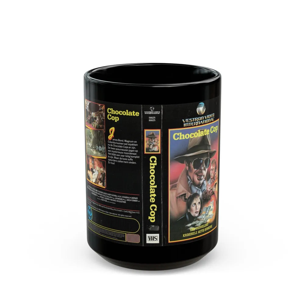 CHOCOLATE COP (VHS COVER) - Black Coffee Mug-15oz-Go Mug Yourself