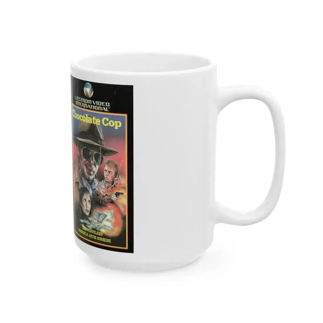 CHOCOLATE COP (VHS COVER) - White Coffee Mug - Go Mug Yourself