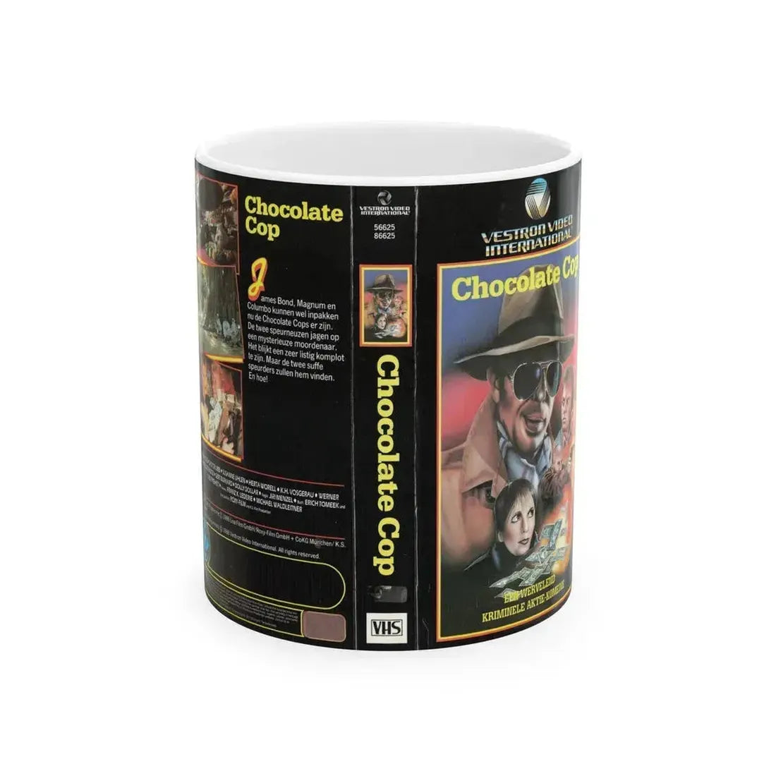 CHOCOLATE COP (VHS COVER) - White Coffee Mug - Go Mug Yourself
