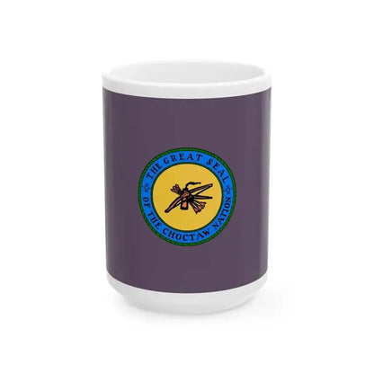 Choctaw flag (United States) White Coffee Mug 15oz - Go Mug Yourself