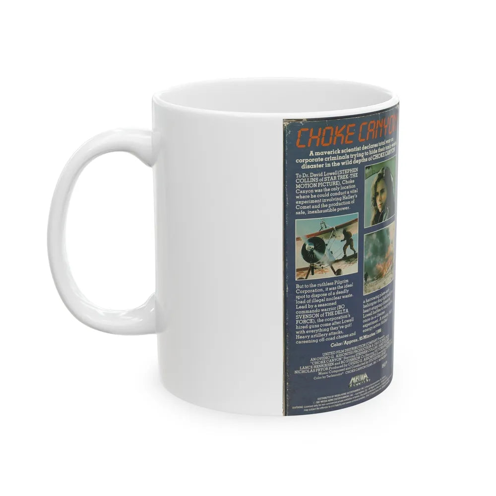 CHOKE CANYON (VHS COVER) - White Coffee Mug-Go Mug Yourself