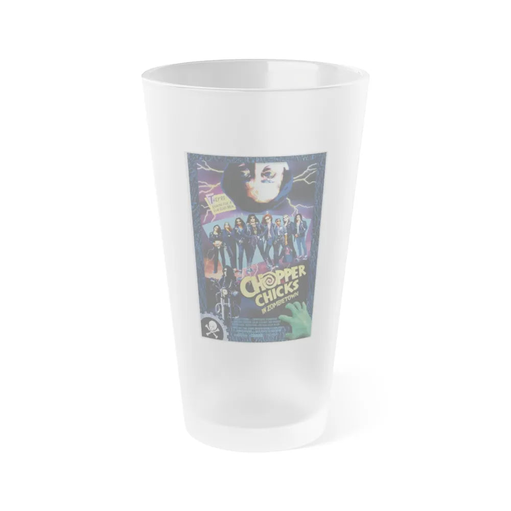 CHOPPER CHICKS IN ZOMBIETOWN 1989 Movie Poster - Frosted Pint Glass 16oz-16oz-Frosted-Go Mug Yourself