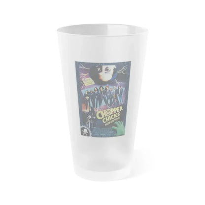 CHOPPER CHICKS IN ZOMBIETOWN 1989 Movie Poster - Frosted Pint Glass 16oz 16oz Frosted - Go Mug Yourself