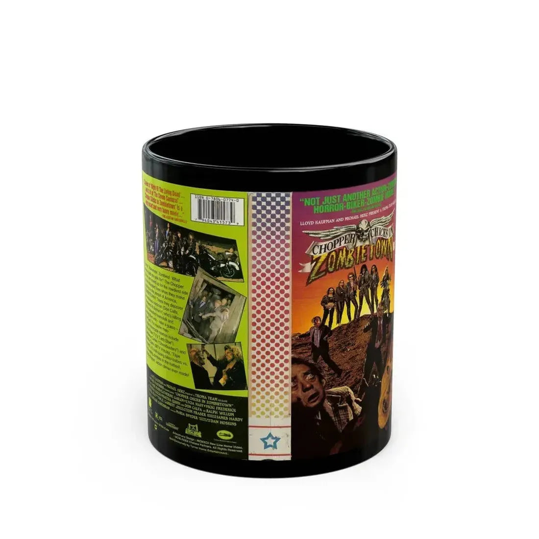 CHOPPER CHICKS IN ZOMBIETOWN (VHS COVER) - Black Coffee Mug 11oz - Go Mug Yourself