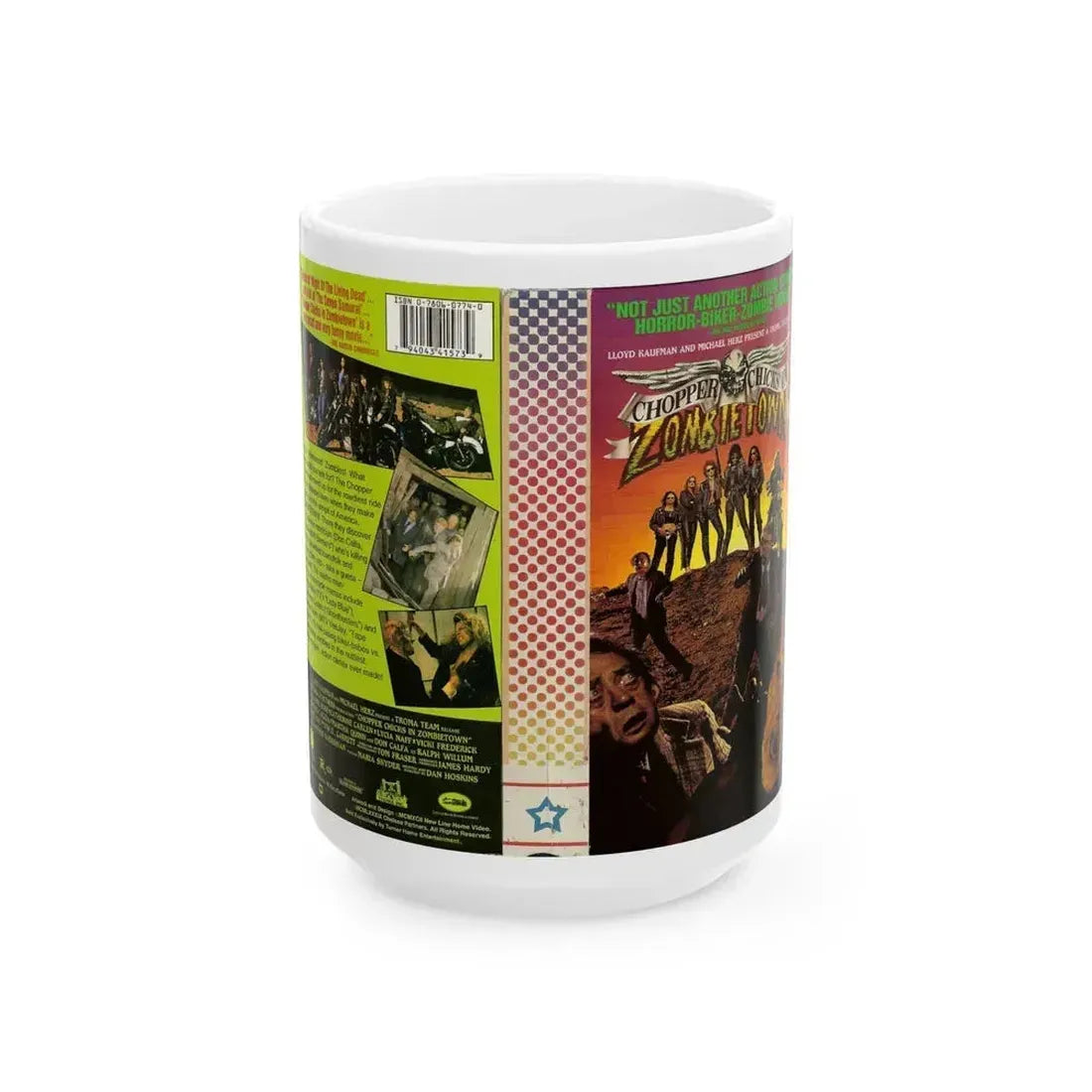 CHOPPER CHICKS IN ZOMBIETOWN (VHS COVER) - White Coffee Mug 15oz - Go Mug Yourself