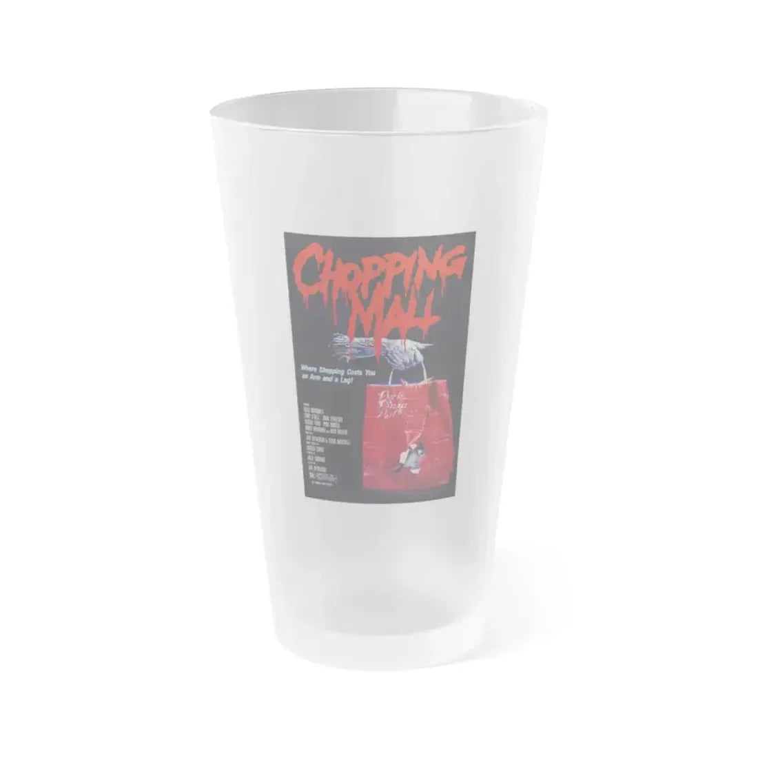 CHOPPING MALL 1986 Movie Poster - Frosted Pint Glass 16oz 16oz Frosted - Go Mug Yourself