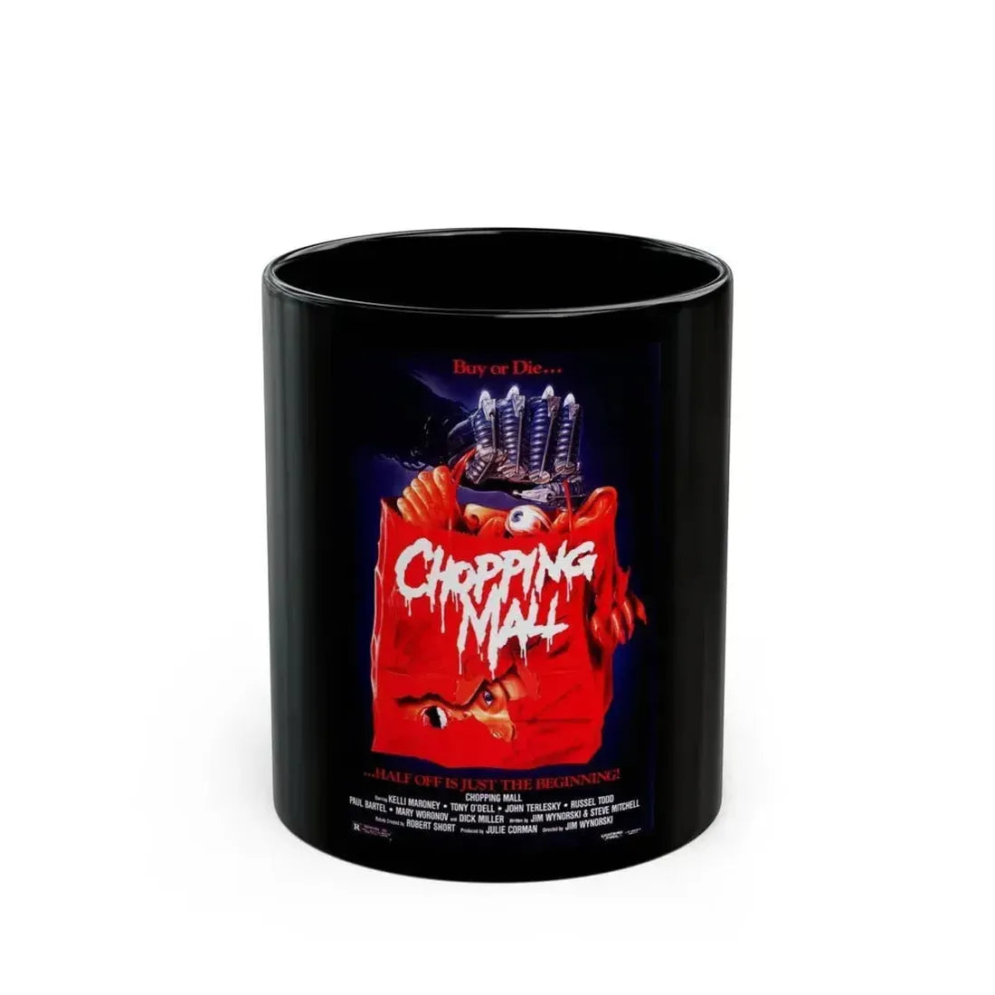 CHOPPING MALL (2) 1986 Movie Poster - Black Coffee Mug 11oz - Go Mug Yourself