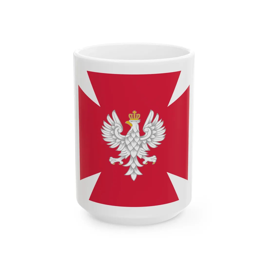 Choragiew Wojska Polskiego (Poland) White Coffee Mug 15oz - Go Mug Yourself