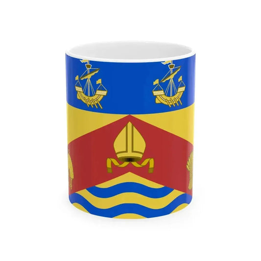Christchurch heraldic flag (New Zealand) White Coffee Mug 11oz - Go Mug Yourself