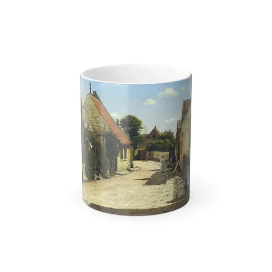 Christian Frederick Emil Eckardt (1832-1914) A street in Kalundborg - Oil on Canvas 1899 - Color Changing Mug 11oz 11oz - Go Mug Yourself