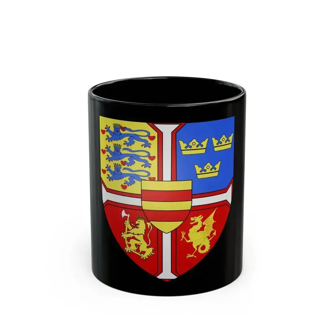 Christian I of Denmark Coat of Arms 1457-1460 - Black Coffee Mug 11oz - Go Mug Yourself