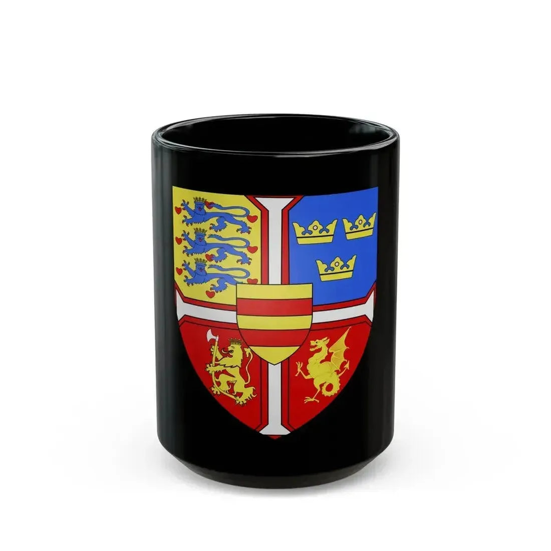 Christian I of Denmark Coat of Arms 1457-1460 - Black Coffee Mug 15oz - Go Mug Yourself