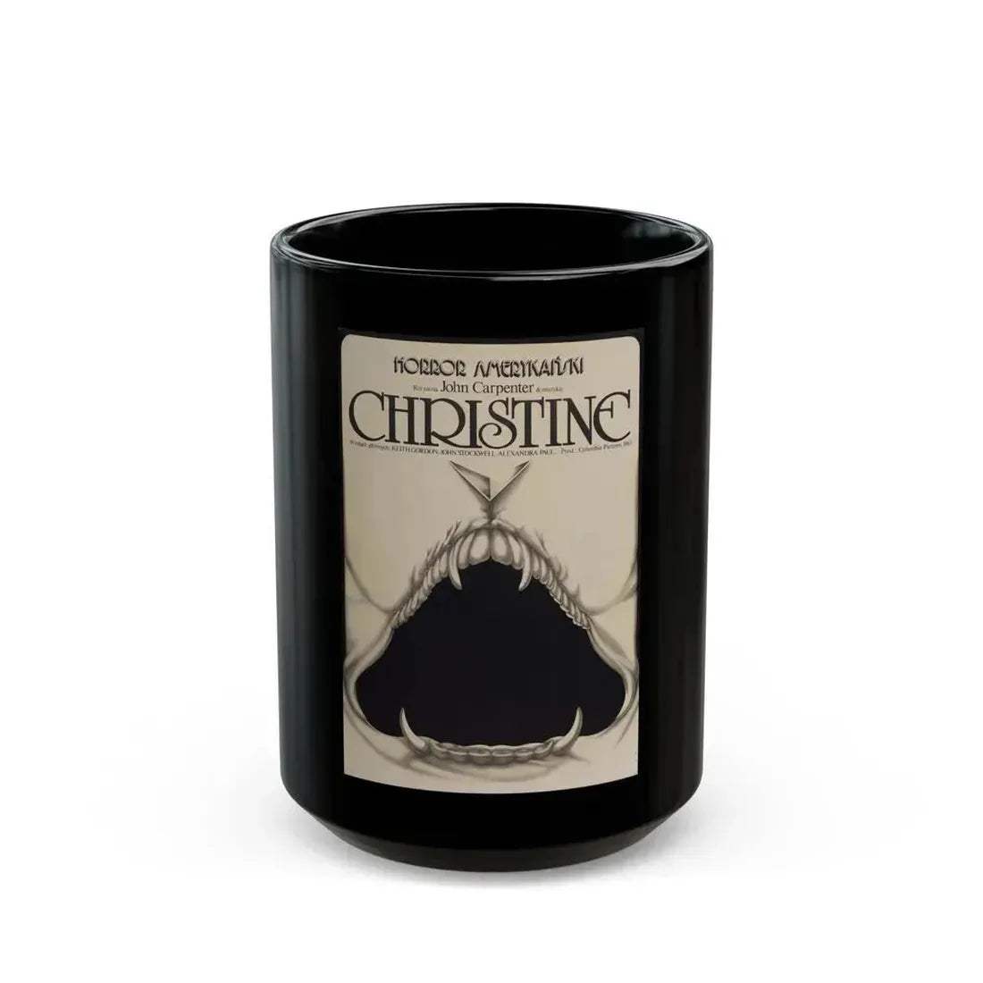 CHRISTINE (POLISH) 1983 Movie Poster - Black Coffee Mug 15oz - Go Mug Yourself