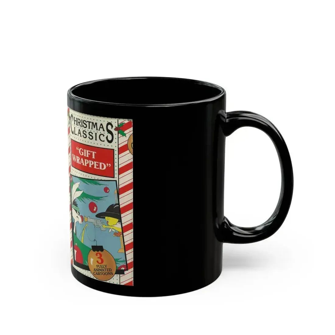 CHRISTMAS CLASSIC GIFT WRAPPED (VHS COVER) - Black Coffee Mug - Go Mug Yourself