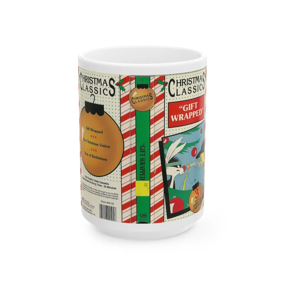 CHRISTMAS CLASSIC GIFT WRAPPED (VHS COVER) - White Coffee Mug-15oz-Go Mug Yourself