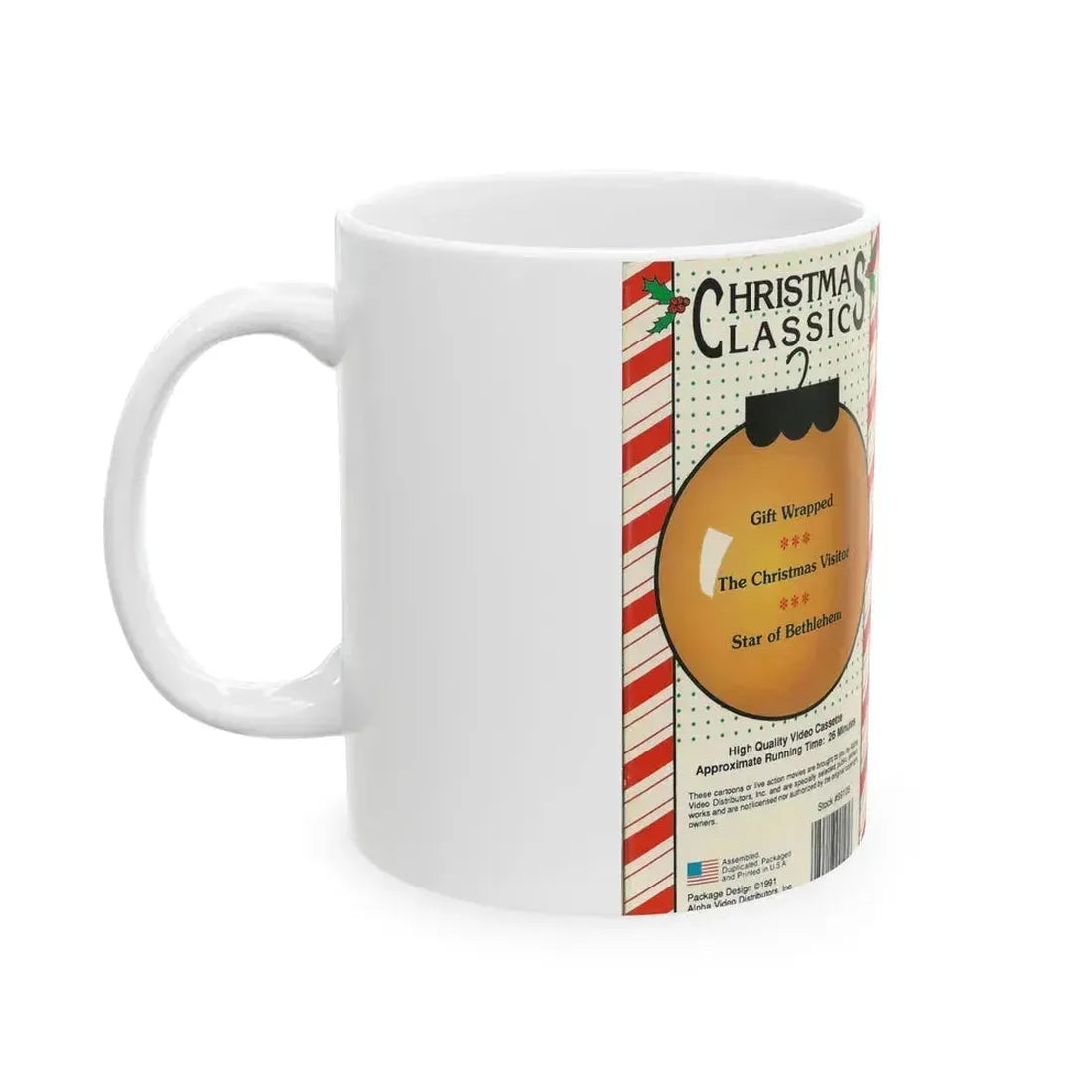 CHRISTMAS CLASSIC GIFT WRAPPED (VHS COVER) - White Coffee Mug - Go Mug Yourself