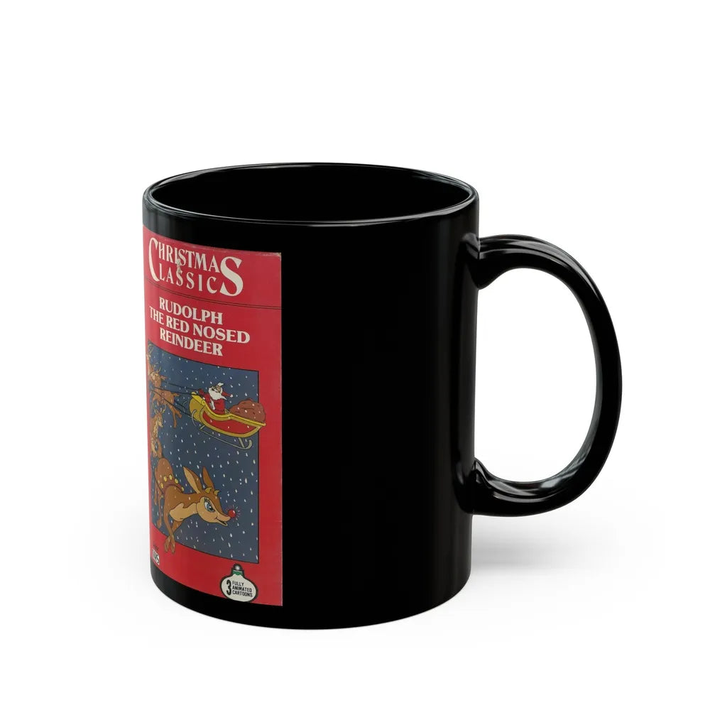 CHRISTMAS CLASSICS RUDOLPH THE RED NOSED REINDEER (VHS COVER) - Black Coffee Mug-Go Mug Yourself