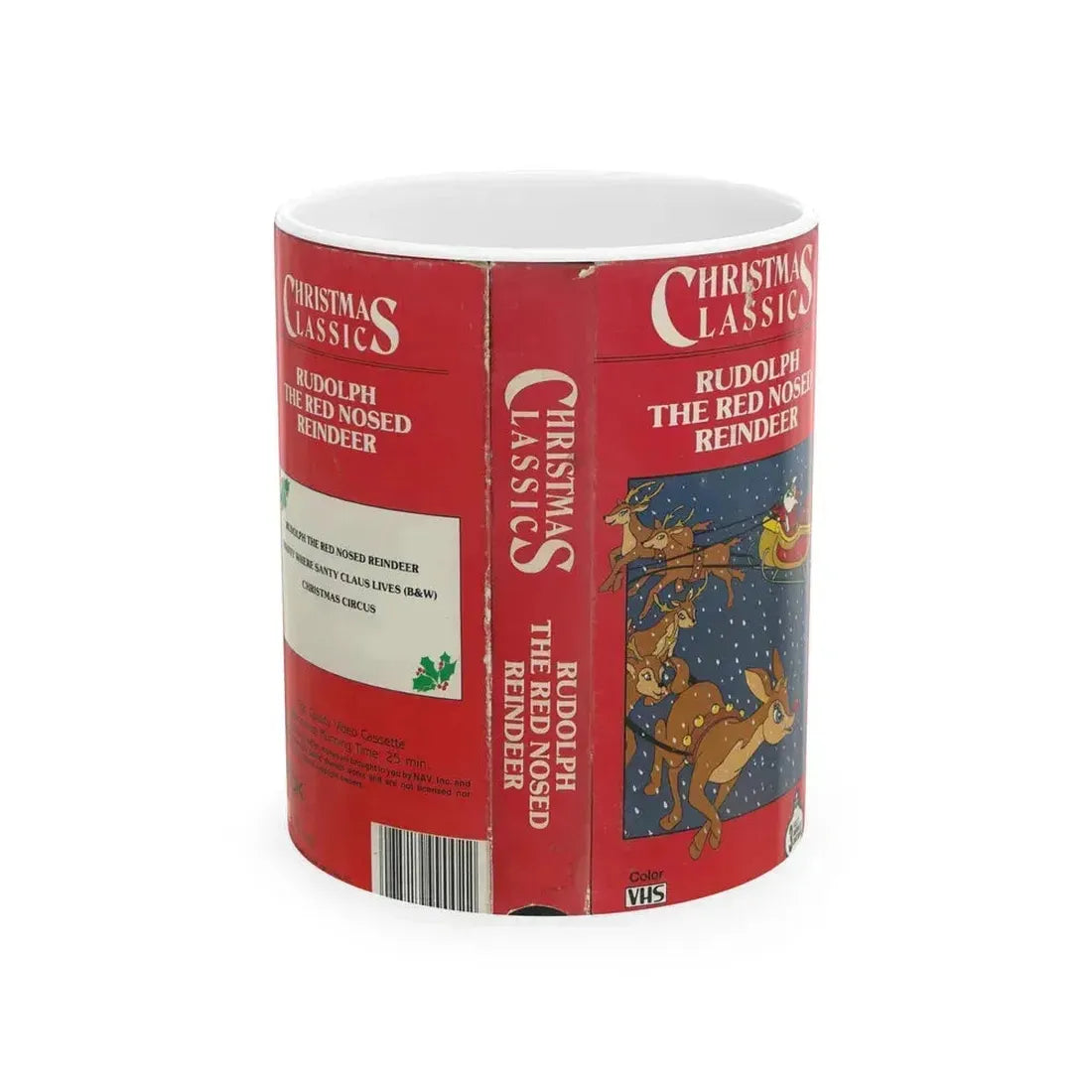 CHRISTMAS CLASSICS RUDOLPH THE RED NOSED REINDEER (VHS COVER) - White Coffee Mug 11oz - Go Mug Yourself