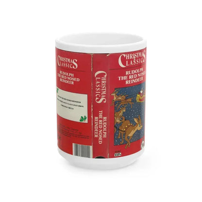 CHRISTMAS CLASSICS RUDOLPH THE RED NOSED REINDEER (VHS COVER) - White Coffee Mug 15oz - Go Mug Yourself