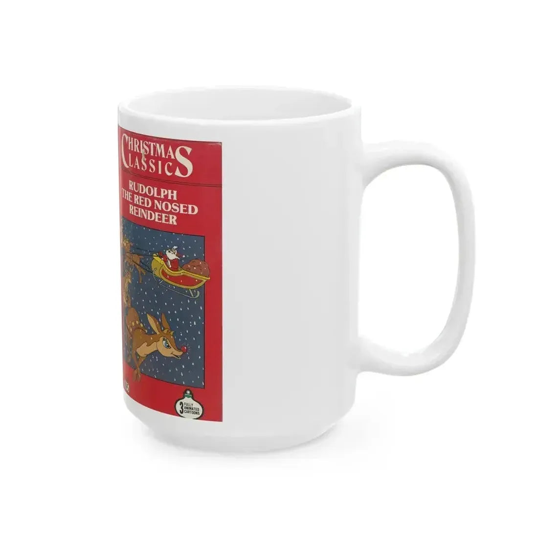 CHRISTMAS CLASSICS RUDOLPH THE RED NOSED REINDEER (VHS COVER) - White Coffee Mug - Go Mug Yourself