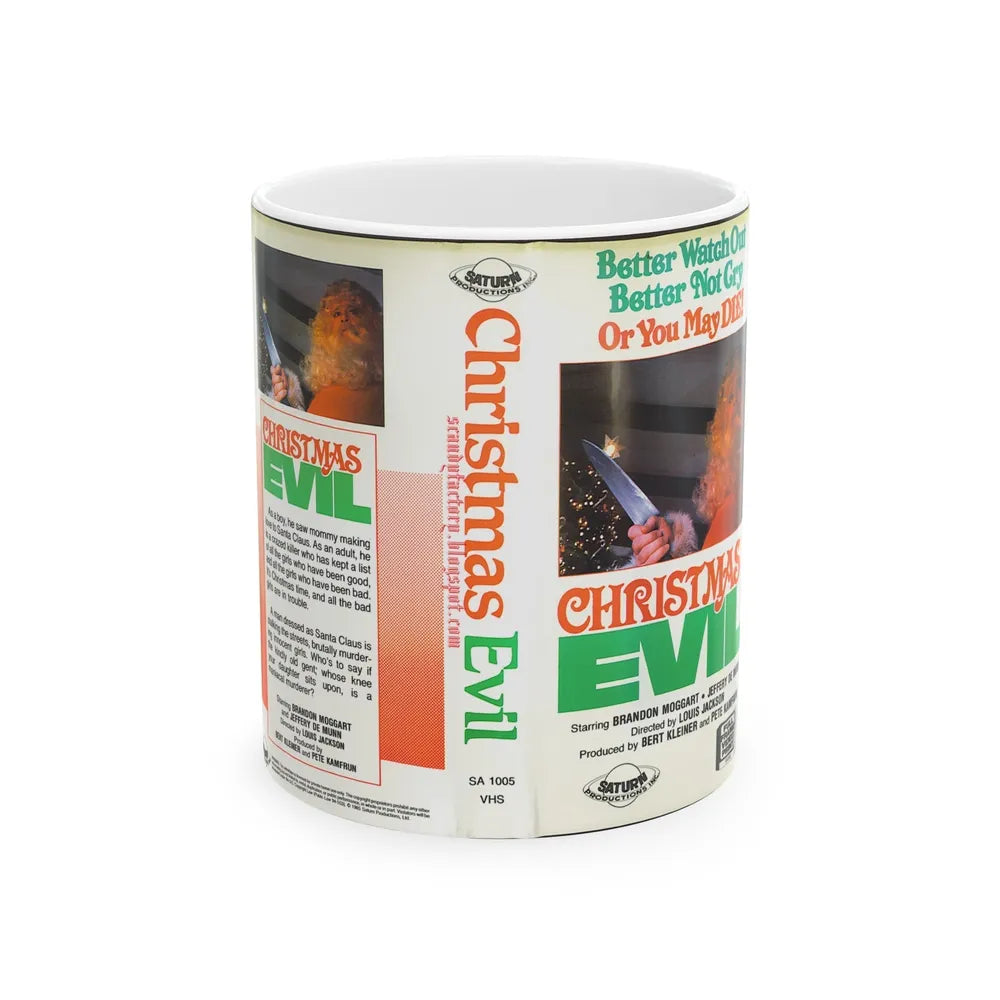 CHRISTMAS EVIL (VHS COVER) - White Coffee Mug-11oz-Go Mug Yourself