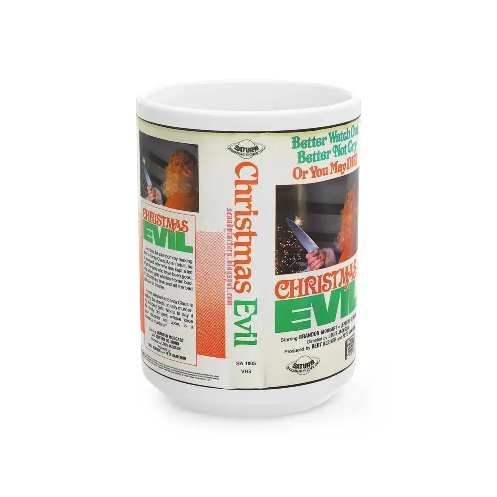 CHRISTMAS EVIL (VHS COVER) - White Coffee Mug 15oz - Go Mug Yourself