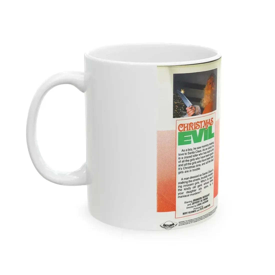 CHRISTMAS EVIL (VHS COVER) - White Coffee Mug - Go Mug Yourself