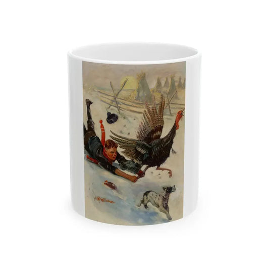 Christmas Turkey, probable magazine cover - White Coffee Mug 11oz - Go Mug Yourself