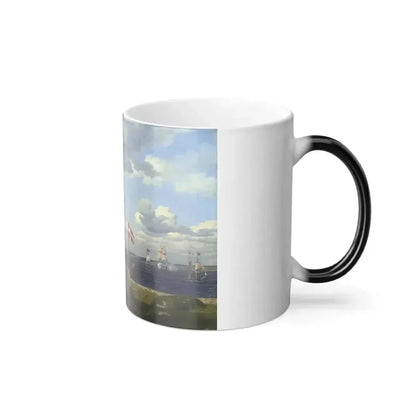 Christoffer Wilhelm Eckersberg (1783-1853) A View towards the Swedish Coast from the Ramparts of Kronbor-0 - Color Changing Mug 11oz - Go Mug Yourself