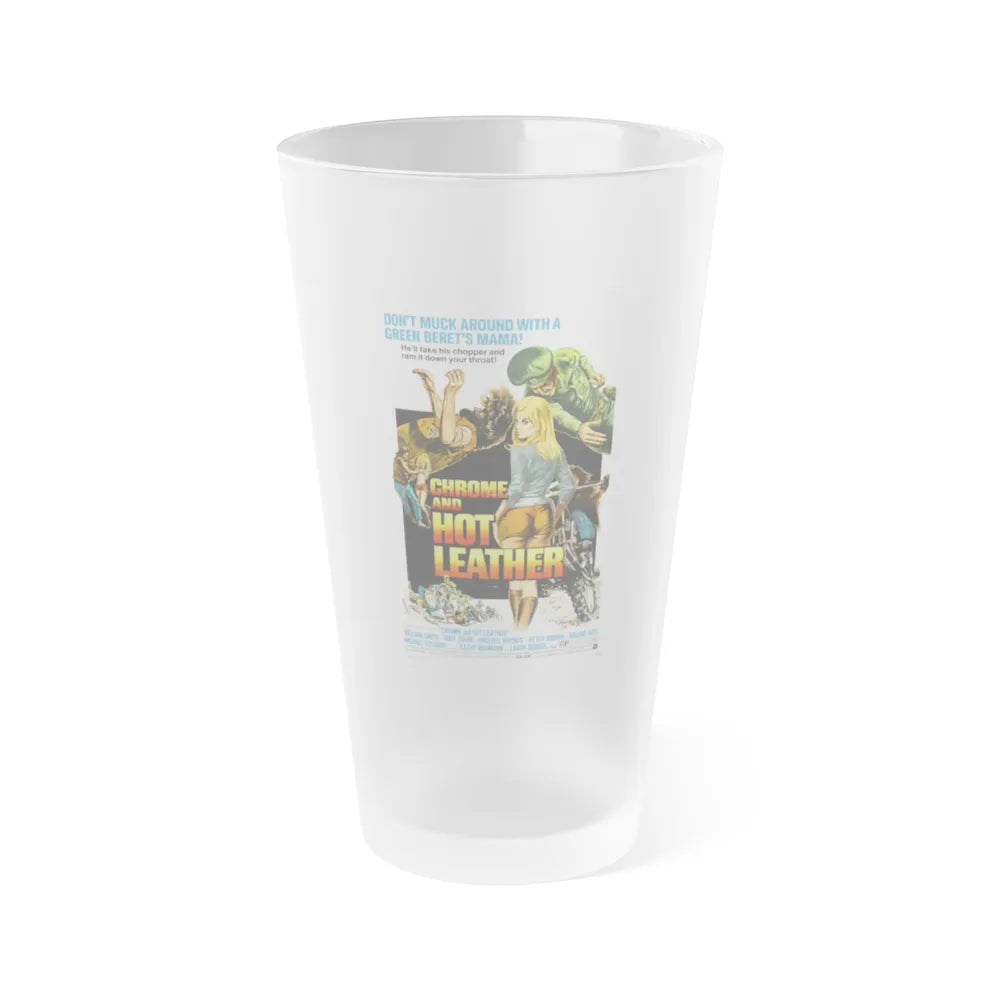 CHROME AND HOT LEATHER 1971 Movie Poster - Frosted Pint Glass 16oz-16oz-Frosted-Go Mug Yourself