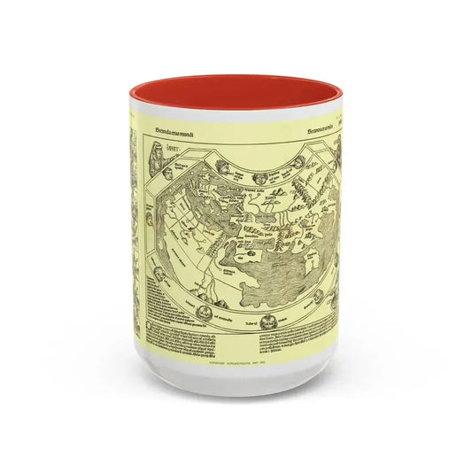 Chronicon Nurembergense Map (1493) (Map) Accent Coffee Mug 15oz Red - Go Mug Yourself