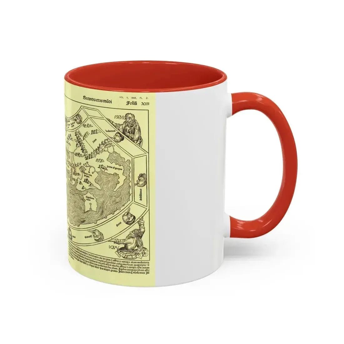 Chronicon Nurembergense Map (1493) (Map) Accent Coffee Mug - Go Mug Yourself