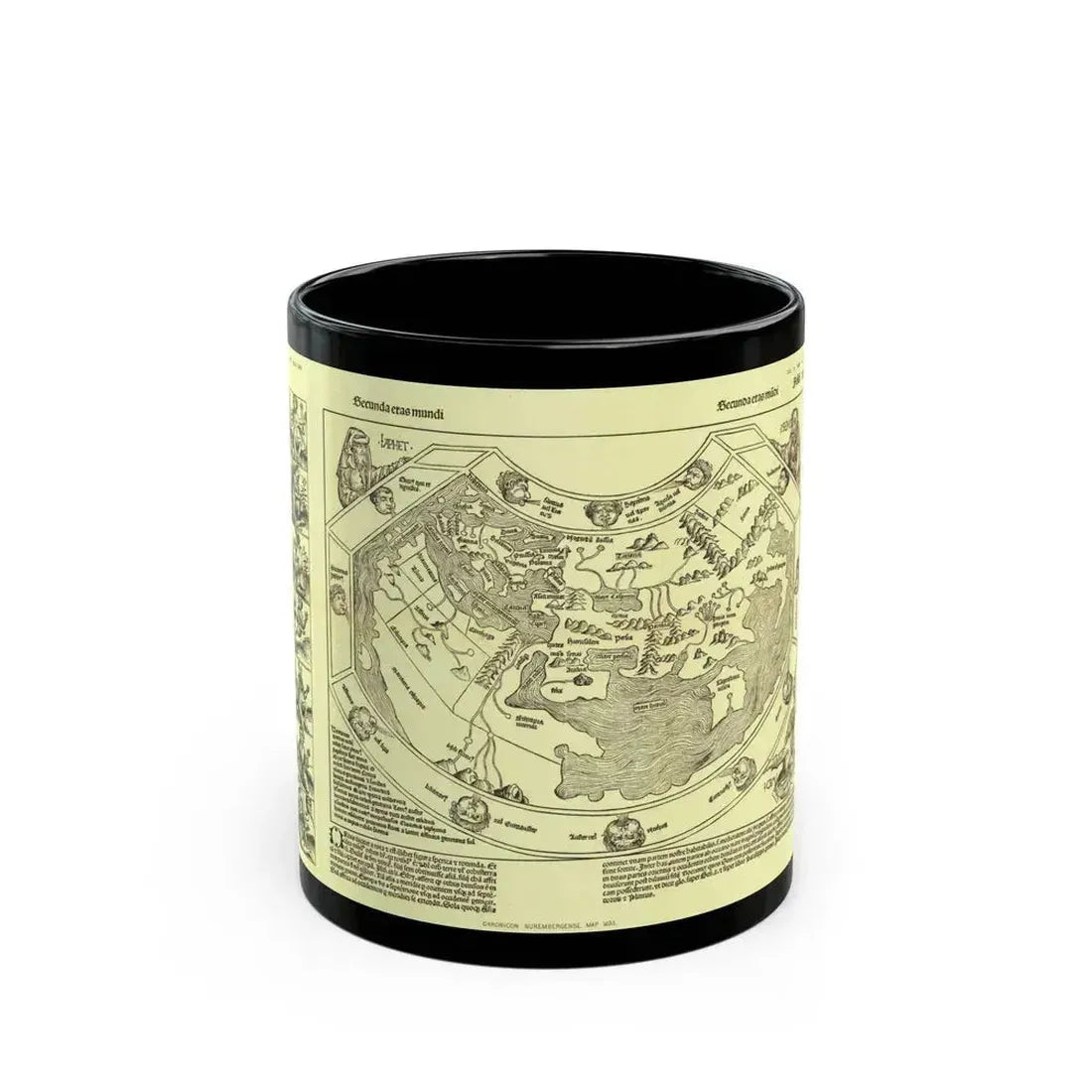 Chronicon Nurembergense Map (1493) (Map) Black Coffee Mug 11oz - Go Mug Yourself