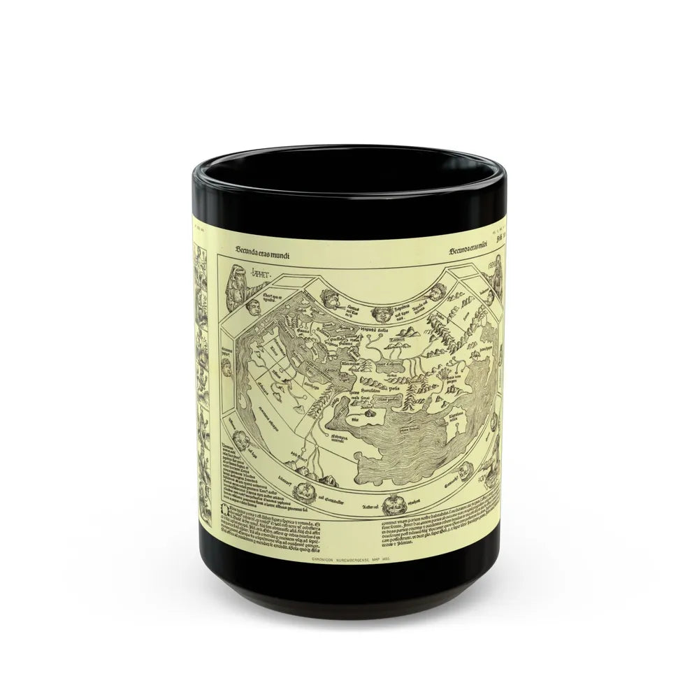 Chronicon Nurembergense Map (1493) (Map) Black Coffee Mug-15oz-Go Mug Yourself