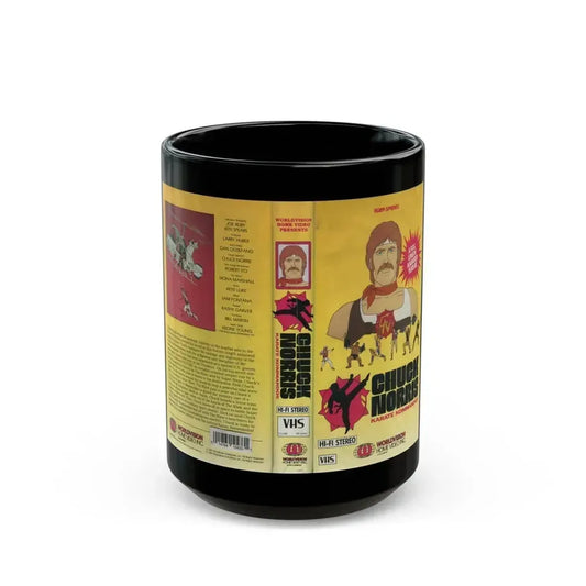 CHUCK NORRIS KARATE KOMMANDOS (VHS COVER) - Black Coffee Mug 15oz - Go Mug Yourself
