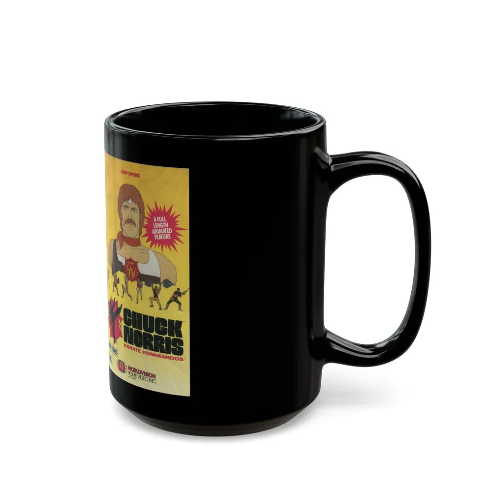 CHUCK NORRIS KARATE KOMMANDOS (VHS COVER) - Black Coffee Mug-Go Mug Yourself